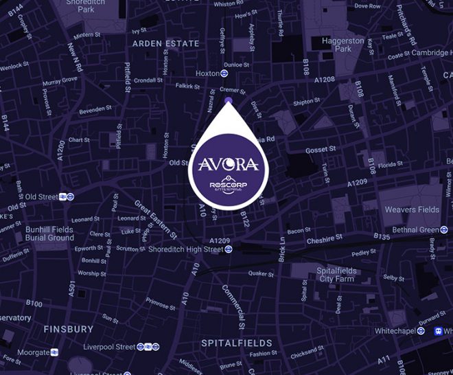 Location of Avora Cocktail Experience London